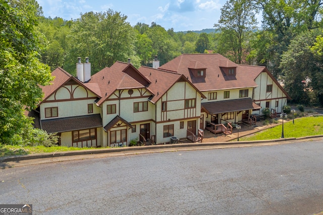 327 Brucken Strasse Unit 609, Helen, GA 30545 - english style home featuring a chimney and stucco siding