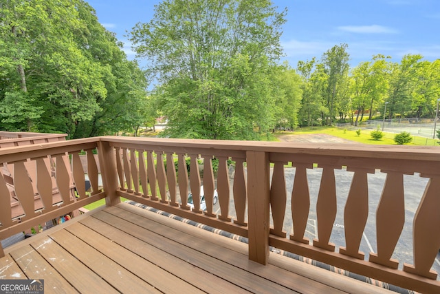 327 Brucken Strasse Unit 609, Helen, GA 30545 - wooden deck featuring view of wooded area
