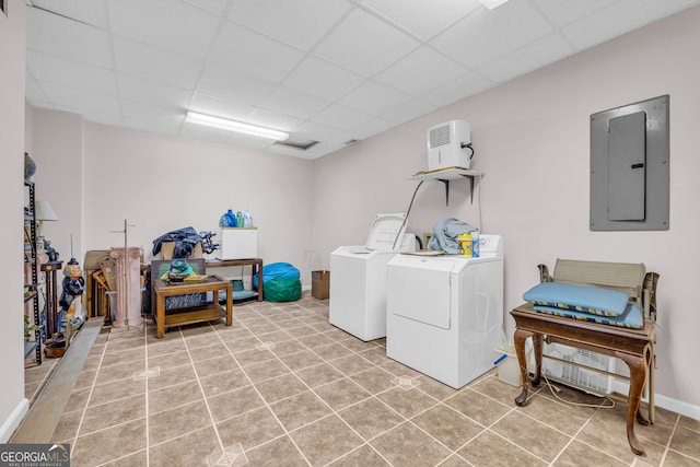 327 Brucken Strasse Unit 609, Helen, GA 30545 - washroom with electric panel and washer and clothes dryer