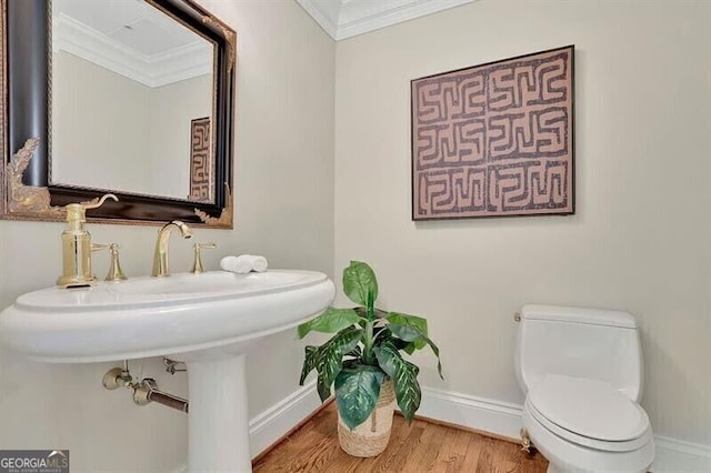 750 Park Ave NE Unit 6E, Atlanta, GA 30326 - half bath featuring ornamental molding and wood finished floors