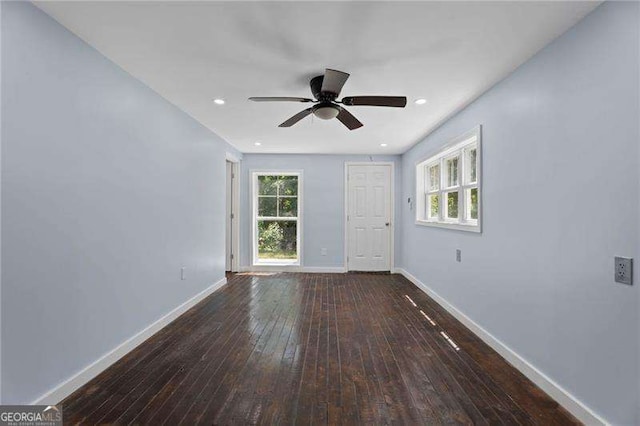2158 Huckleberry Ln, Lithia Springs, GA 30122 - unfurnished bedroom featuring hardwood / wood-style floors, baseboards, a ceiling fan, recessed lighting, and a closet