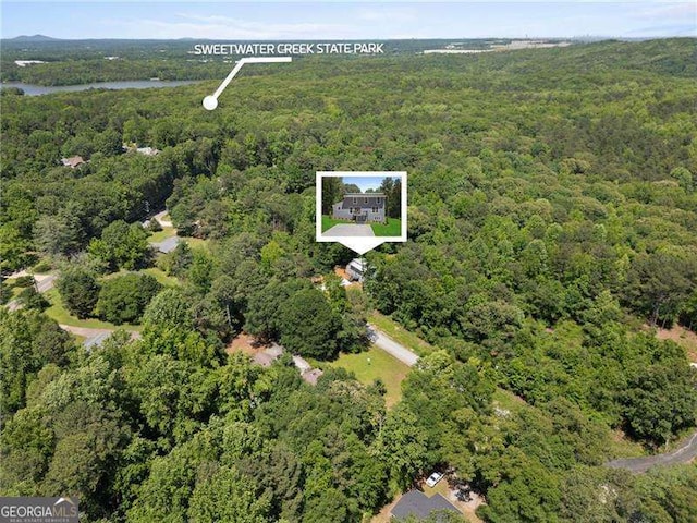 2158 Huckleberry Ln, Lithia Springs, GA 30122 - view of property location featuring a heavily wooded area and property boundaries highlighted