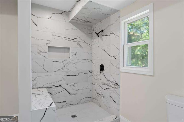 2158 Huckleberry Ln, Lithia Springs, GA 30122 - full bath with a marble finish shower and toilet