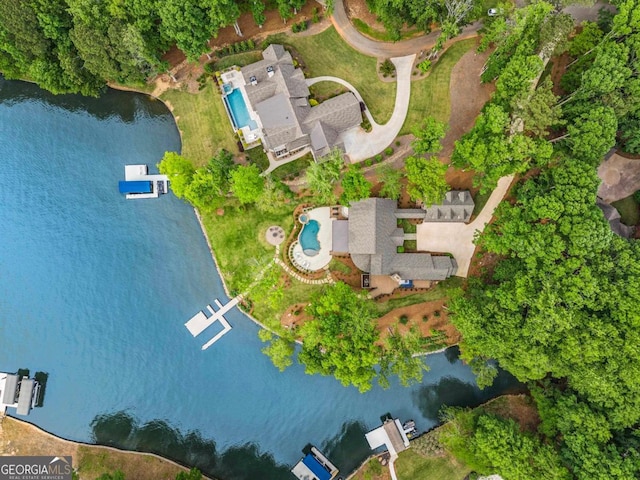 117 W View Way, Eatonton, GA 31024 - bird's eye view of a pool area and a nearby body of water