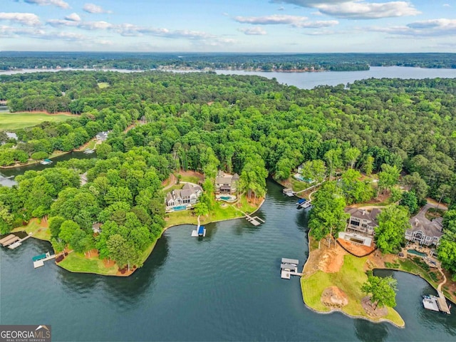 117 W View Way, Eatonton, GA 31024 - drone / aerial view of a nearby body of water and a heavily wooded area
