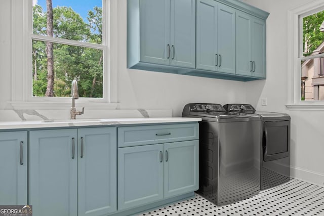 117 W View Way, Eatonton, GA 31024 - washroom featuring cabinet space and separate washer and dryer