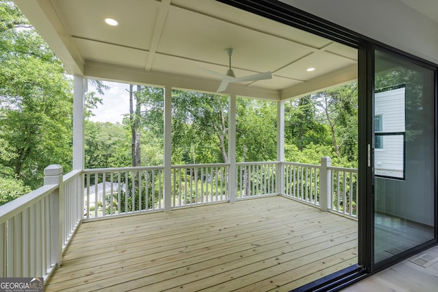 2745 S Bamby Ln NE, Brookhaven, GA 30319 - wooden terrace with ceiling fan