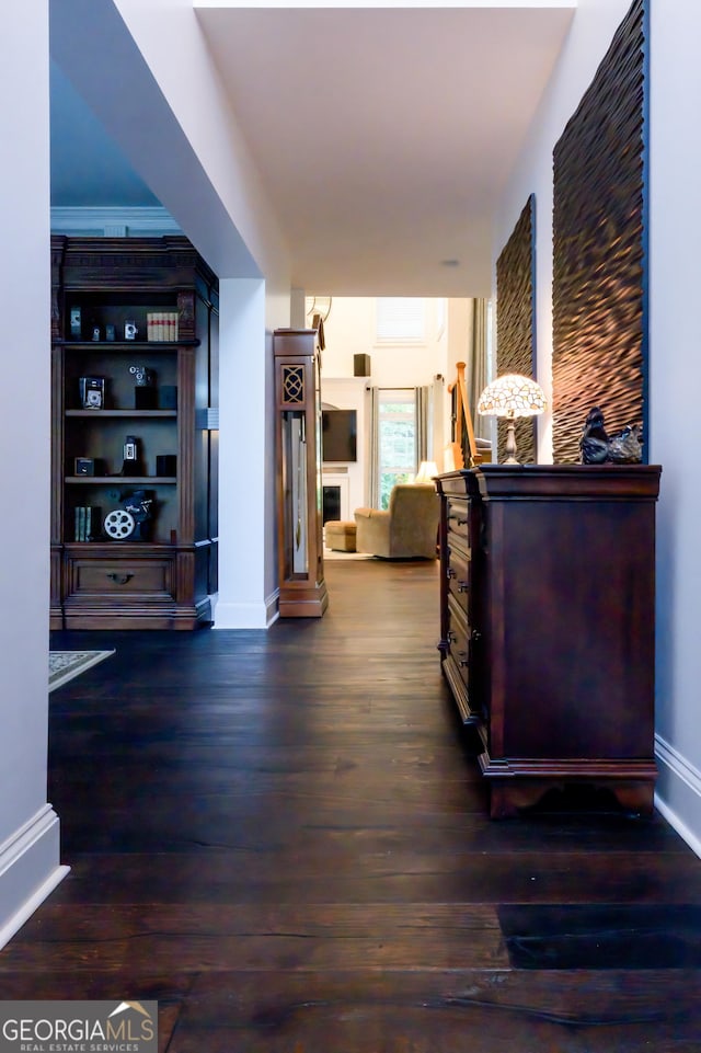 8035 Magnolia Way, Roswell, GA 30075 - corridor featuring baseboards and wood-type flooring