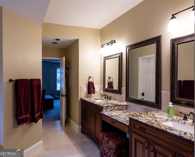 8035 Magnolia Way, Roswell, GA 30075 - bathroom with vanity, baseboards, and tile patterned flooring