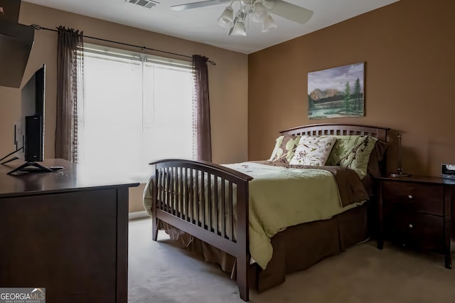 8035 Magnolia Way, Roswell, GA 30075 - bedroom featuring light colored carpet and ceiling fan