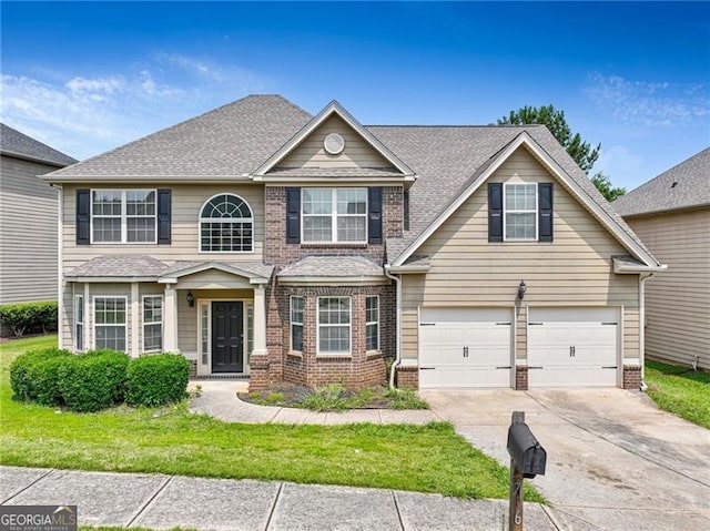 766 Chapman St, Jonesboro, GA 30238 - traditional home featuring brick siding, concrete driveway, a garage, and roof with shingles