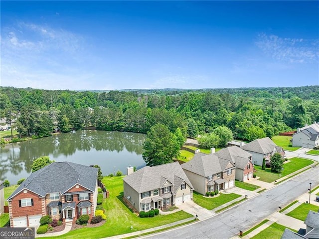 766 Chapman St, Jonesboro, GA 30238 - aerial perspective of suburban area featuring a large body of water and a forest