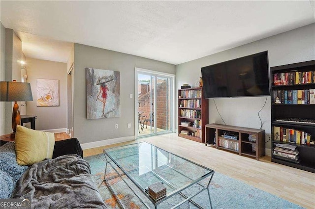 377 Ralph Mcgill Blvd NE Unit C, Atlanta, GA 30312 - living room with wood finished floors and a textured ceiling