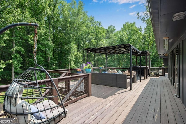 14905 Thompson Rd, Milton, GA 30004 - wooden deck with an outdoor hangout area