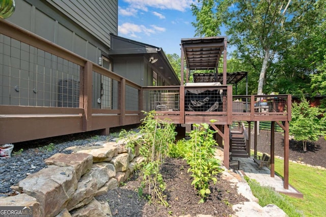 14905 Thompson Rd, Milton, GA 30004 - deck featuring stairs and a patio area