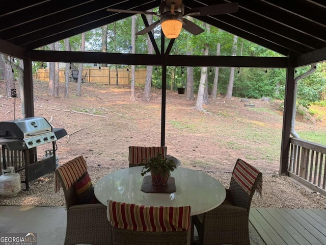 4678 Browns Mill Ferry Rd, Lithonia, GA 30038 - view of patio with outdoor dining area, a wooden deck, and grilling area