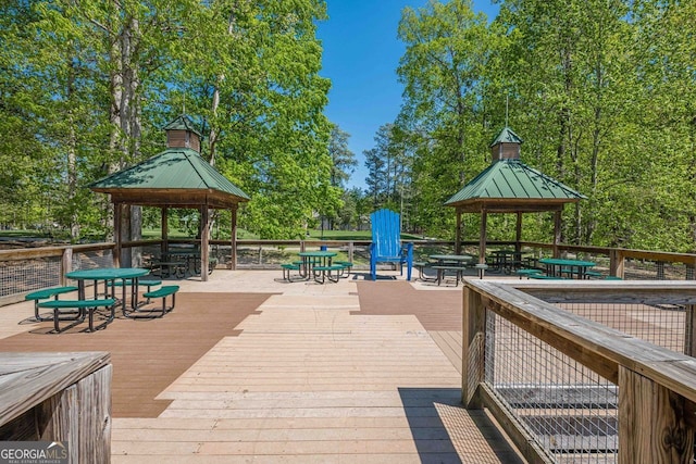 4446 Huntington Cir, Atlanta, GA 30338 - wooden terrace with a gazebo