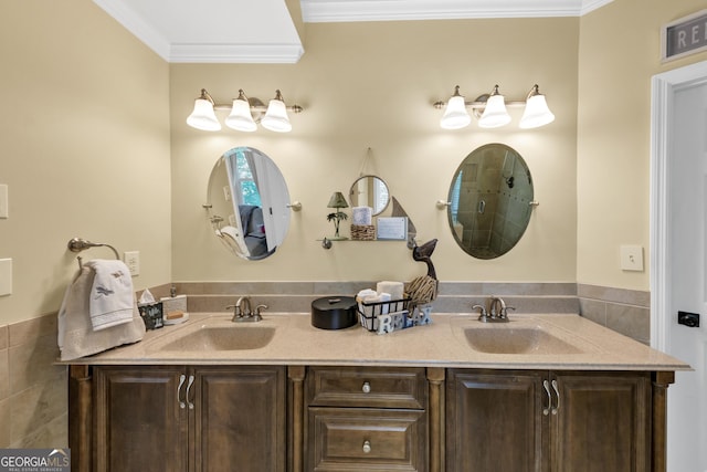 3535 Fairgreen Ct, Douglasville, GA 30135 - full bath with double vanity and crown molding