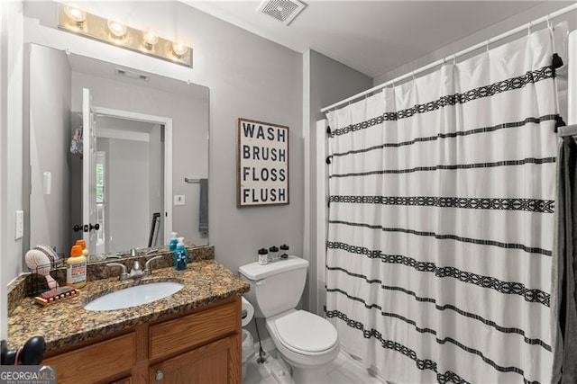 5510 Pilgrim Point Ext, Cumming, GA 30041 - full bathroom featuring toilet, vanity, and a shower with curtain