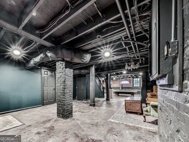 646 Darlington Cir NE, Atlanta, GA 30305 - below grade area featuring pool table