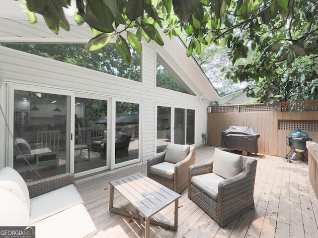 646 Darlington Cir NE, Atlanta, GA 30305 - deck with grilling area and outdoor lounge area