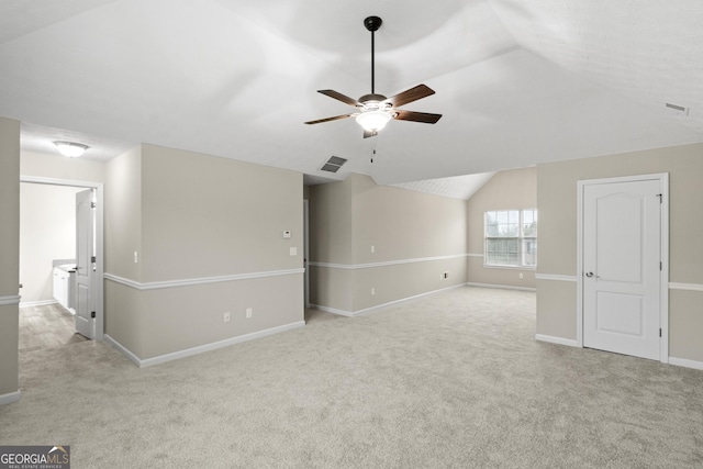 165 Heaton Place Trl, Covington, GA 30016 - additional living space featuring carpet, ceiling fan, lofted ceiling, and baseboards