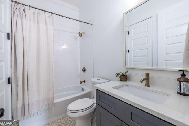 1753 Russell St SE, Atlanta, GA 30316 - full bath with toilet, vanity, shower / bath combination with curtain, and tile patterned flooring