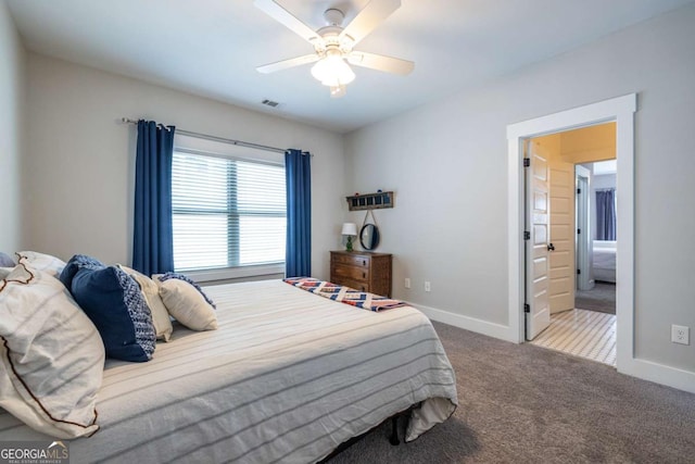 1753 Russell St SE, Atlanta, GA 30316 - carpeted bedroom with baseboards and a ceiling fan