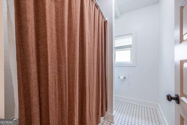 1753 Russell St SE, Atlanta, GA 30316 - full bath with baseboards and a shower with curtain