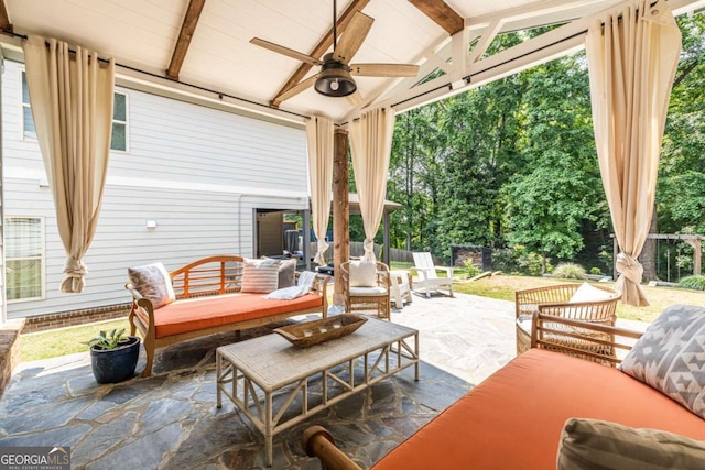 1753 Russell St SE, Atlanta, GA 30316 - view of patio with outdoor lounge area and ceiling fan