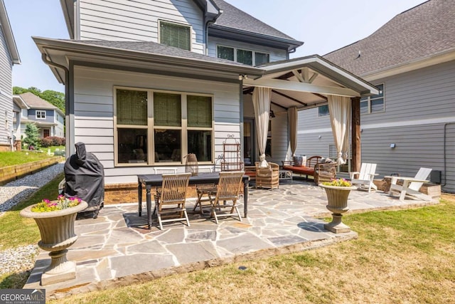 1753 Russell St SE, Atlanta, GA 30316 - rear view of property featuring a patio, a yard, and outdoor lounge area