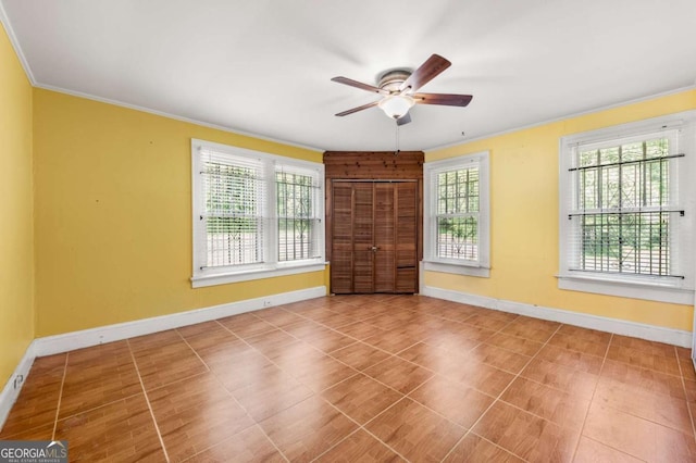 3956 Tell Rd SW, Atlanta, GA 30331 - empty room with crown molding and ceiling fan