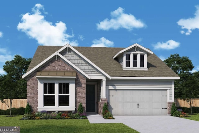 1045 Pine Bark Ln, Canton, GA 30114 - craftsman house with driveway, a garage, and roof with shingles