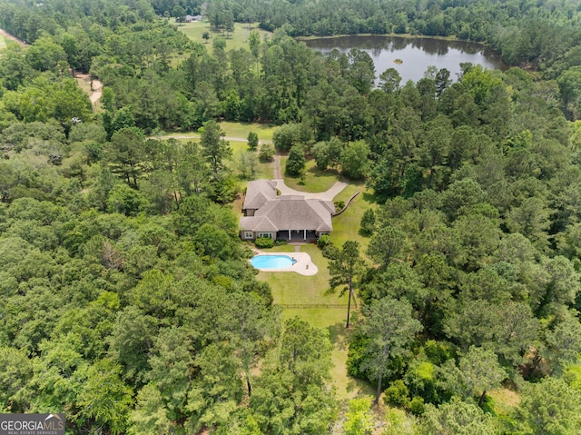 353 Indigo Hills Rd, Pembroke, GA 31321 - bird's eye view of a large body of water, a heavily wooded area, and a pool