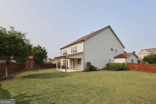 2029 Havenhurst Way, Auburn, GA 30011 - rear view of property with a patio and a playground