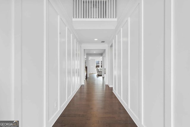 2029 Havenhurst Way, Auburn, GA 30011 - hall featuring dark wood-style flooring and recessed lighting