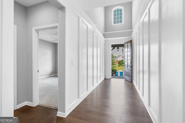 2029 Havenhurst Way, Auburn, GA 30011 - hallway with dark wood-style flooring and baseboards