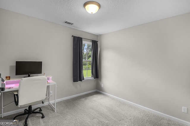 229 Wellspring Ter, Allenhurst, GA 31301 - home office featuring baseboards, a textured ceiling, and carpet