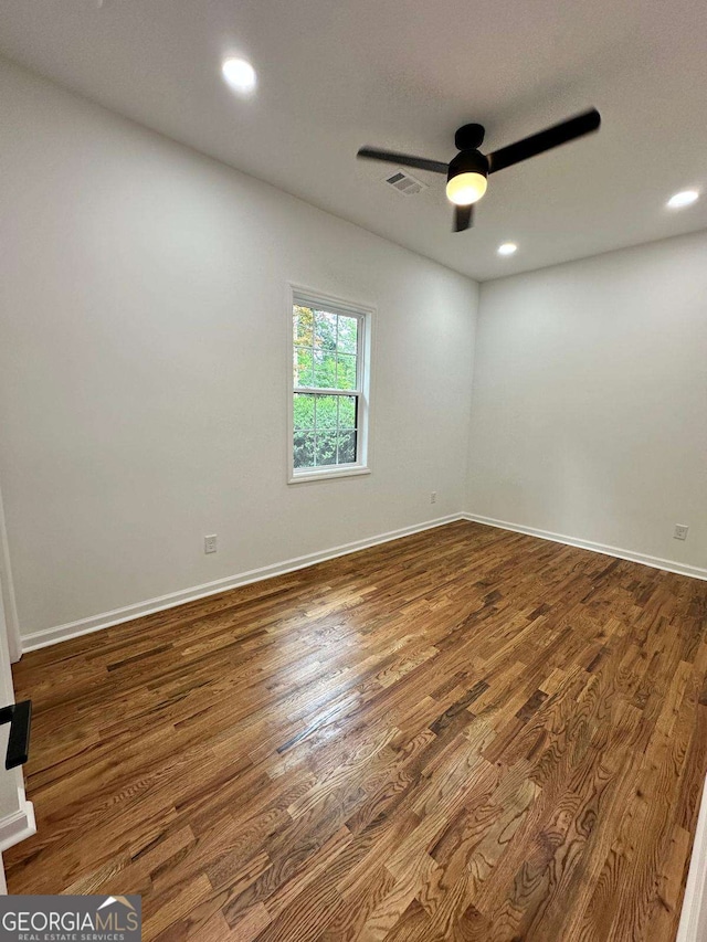 1766 W Lyle Ave, College Park, GA 30337 - unfurnished room with wood finished floors, a ceiling fan, baseboards, and recessed lighting