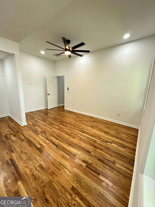1766 W Lyle Ave, College Park, GA 30337 - unfurnished room featuring ceiling fan, wood finished floors, baseboards, and recessed lighting