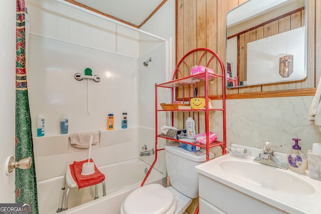 308 E 20th St SW, Rome, GA 30161 - full bathroom featuring shower / tub combo, vanity, and toilet