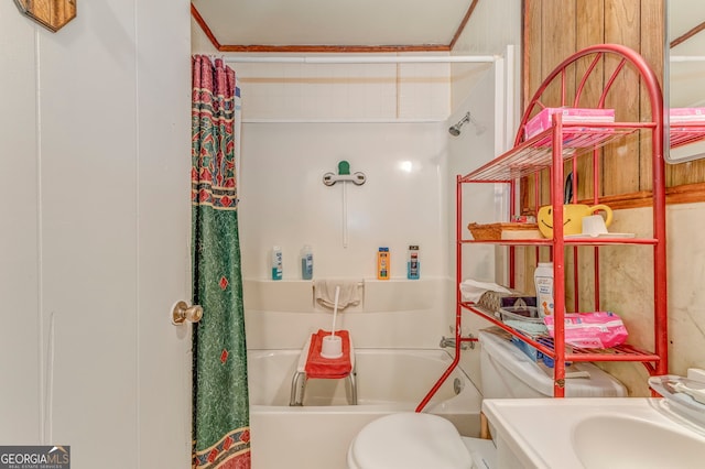 308 E 20th St SW, Rome, GA 30161 - full bath featuring toilet, shower / bath combo, and vanity