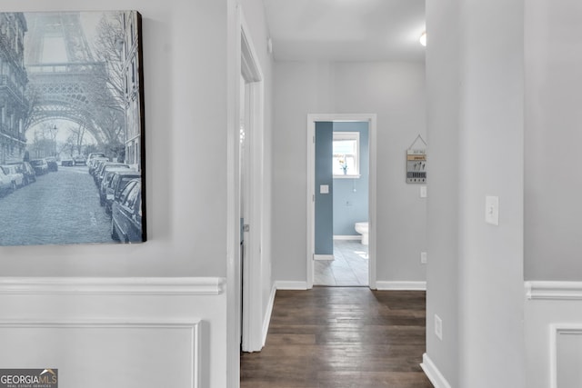 4044 Amberleigh Trce, Gainesville, GA 30507 - hallway featuring dark wood-type flooring and baseboards