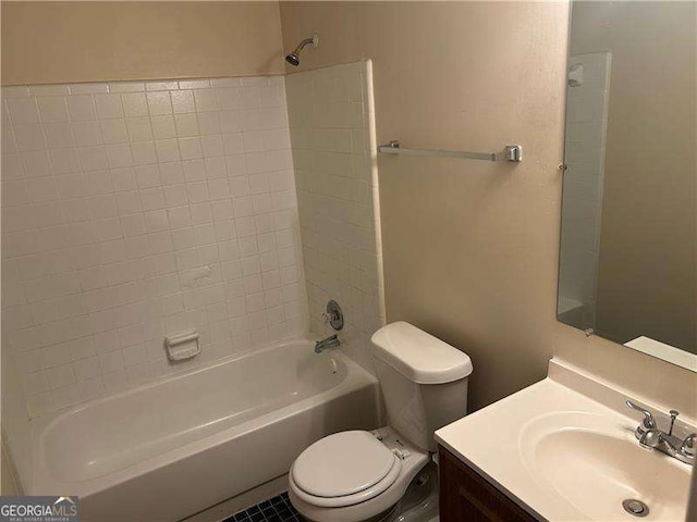 3674 Riverchase Ter, Decatur, GA 30034 - bathroom featuring toilet, vanity, and shower / bathtub combination