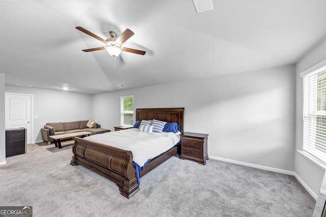2037 Cedar Grove Rd, Conley, GA 30288 - carpeted bedroom with lofted ceiling, baseboards, and a ceiling fan