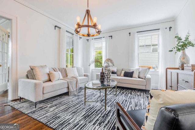 937 Rosedale Rd NE, Atlanta, GA 30306 - living area with a chandelier and wood finished floors