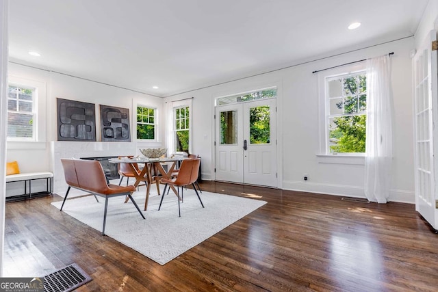 937 Rosedale Rd NE, Atlanta, GA 30306 - dining space with healthy amount of natural light, dark wood-style floors, and recessed lighting