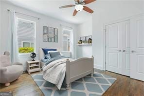 937 Rosedale Rd NE, Atlanta, GA 30306 - bedroom with wood finished floors and ceiling fan