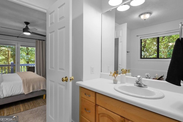223 Mango Cir, Ellijay, GA 30540 - bathroom featuring vanity and a ceiling fan