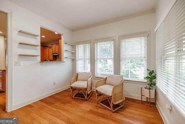 1901 Franklin Grove Pkwy, Bogart, GA 30622 - sitting room featuring crown molding, light wood-type flooring, and baseboards